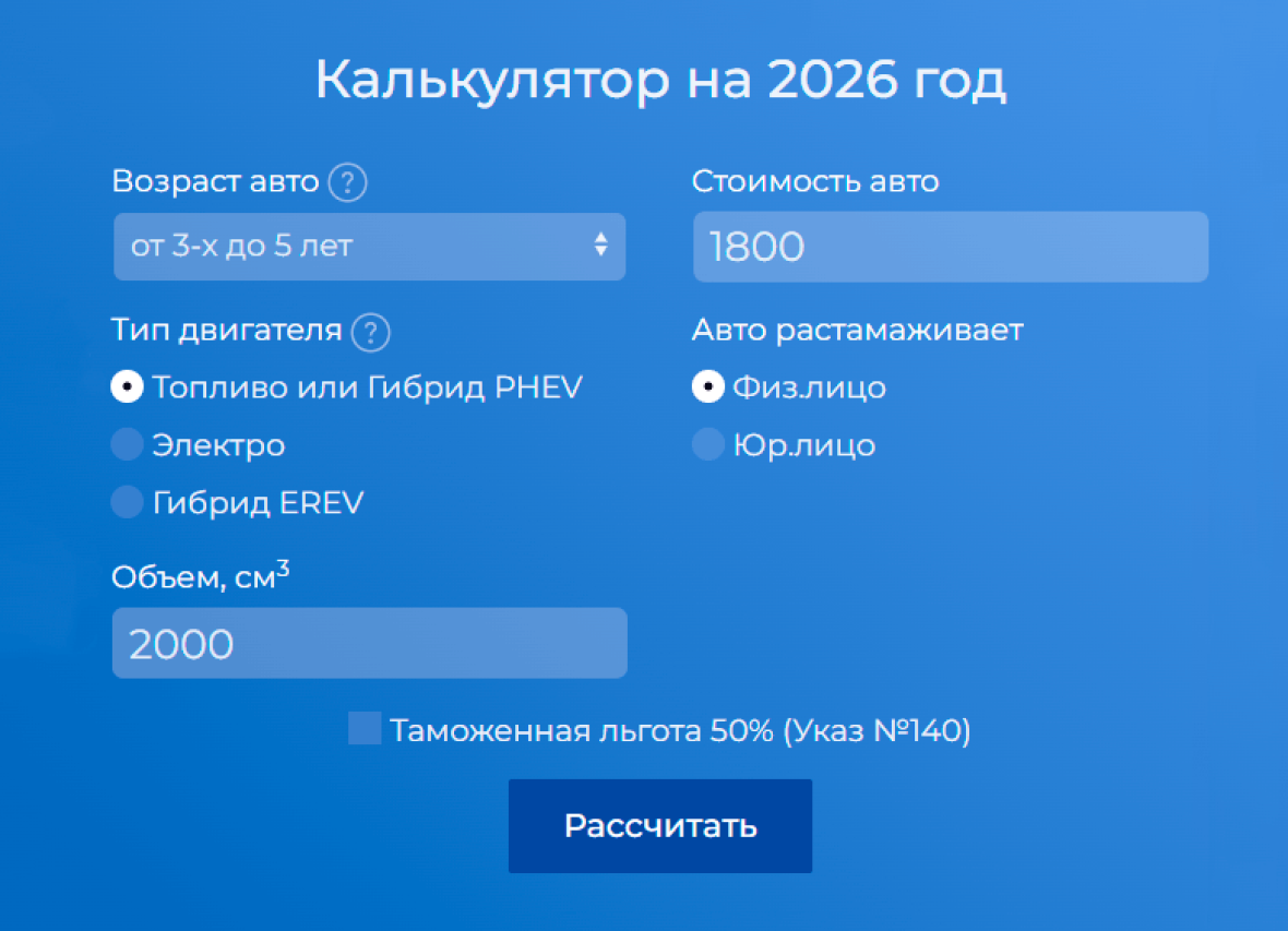 калькулятор растаможки авто в беларуси