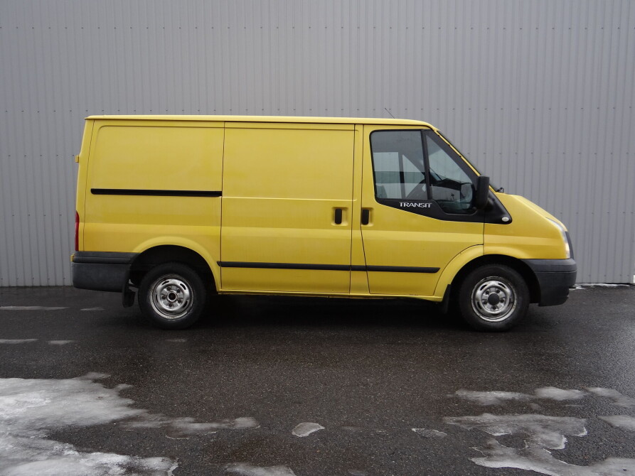 Yellow store transit van