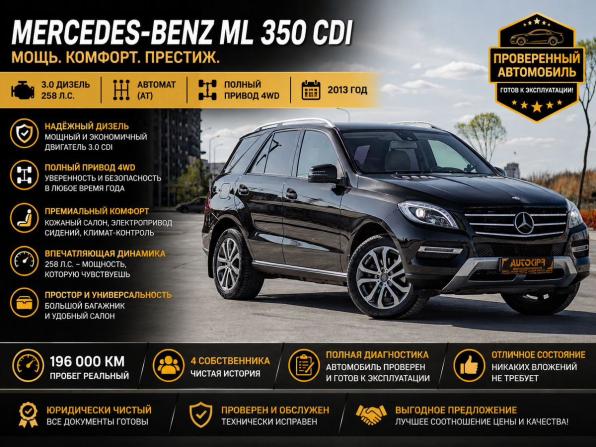 Mercedes-Benz M-Класс III (W166) с пробегом 2013 года, цена 2 358 000 рублей, 196000 км, внедорожник, Автокод Объявления