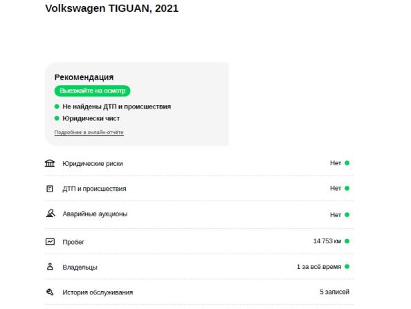 Volkswagen Tiguan II Рестайлинг с пробегом 2021 года, цена 3 750 000 рублей, 17314 км, внедорожник, Автокод Объявления