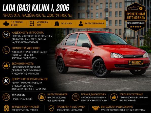 Lada (ВАЗ) Kalina I с пробегом 2006 года, цена 167 000 рублей, 262618 км, седан, Автокод Объявления